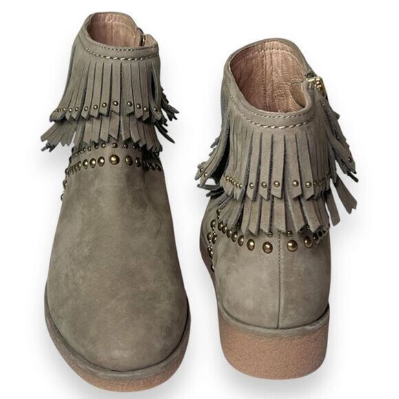 UGG Ariane Fringe Sahara Ankle Leather Boots Size 7.5 - Picture 5 of 11